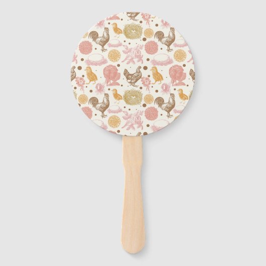 Hatching Bald Chicken Girl Baby Dusche Fächer (Rückseite)