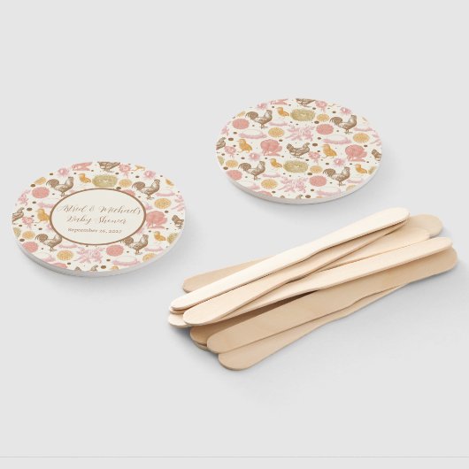 Hatching Bald Chicken Girl Baby Dusche Fächer (Non-assembled)