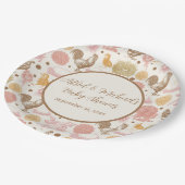 Hatching Bald Chicken Girl Baby Dusche Pappteller (Schrägansicht)