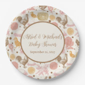 Hatching Bald Chicken Girl Baby Dusche Pappteller (Vorderseite)