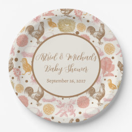 Hatching Bald Chicken Girl Baby Dusche Pappteller