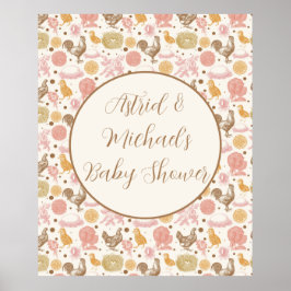 Hatching Bald Chicken Girl Baby Dusche Poster