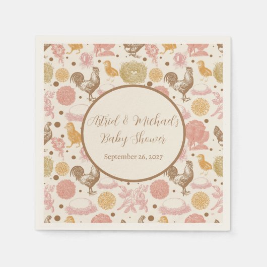 Hatching Bald Chicken Girl Baby Dusche Serviette (Vorderseite)