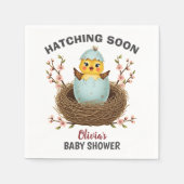 Hatching Bald Niedlich Chick Baby Dusche Serviette (Vorderseite)