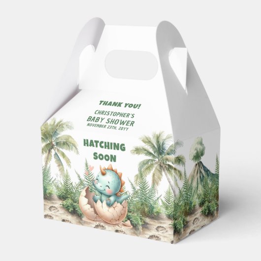 Hatching Bald Niedlich Dinosaur Baby Danke Box Geschenkschachtel (Vorderseite)