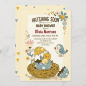 "Hatching bald" Niedliche Baby Bird Baby Dusche Einladung (Vorne/Hinten)