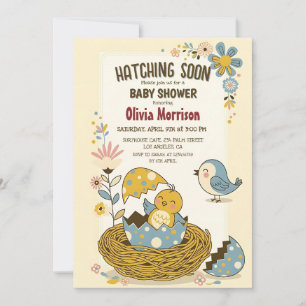 "Hatching bald" Niedliche Baby Bird Baby Dusche Einladung