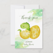 Hatching bald niedlicher grüner Dinosaurier Dankeskarte (Vorderseite)