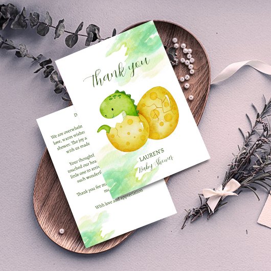 Hatching bald niedlicher grüner Dinosaurier Dankeskarte