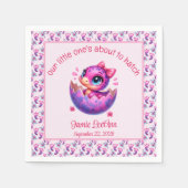 "Hatching bald" Pink Dinosaur Babydusche Serviette (Vorderseite)