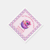 "Hatching bald" Pink Dinosaur Babydusche Serviette (Ecke)