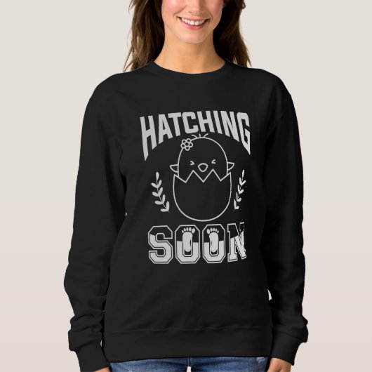 Hatching Bald Schwangerschaft Ankündigung Geschlec Sweatshirt (Vorderseite)