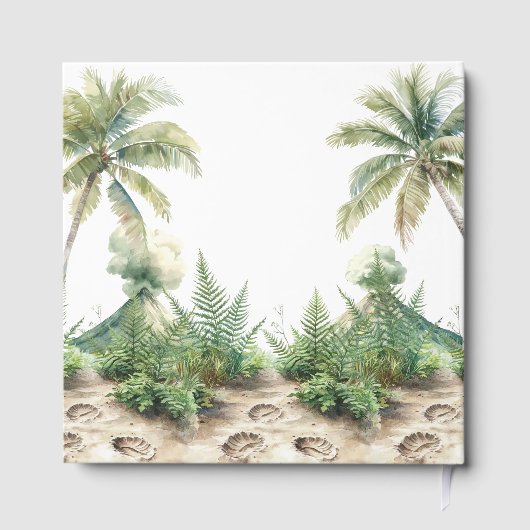 Hatching Balon Niedlich Dinosaur Gästebuch (Rückseite)