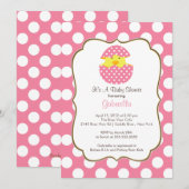 Hatching Chick Baby Dusche Einladung Pink Girl (Vorne/Hinten)