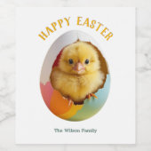 Hatching Chick farbenfrohe Ei Happy Oster Weinetikett (Einzelnes Label)