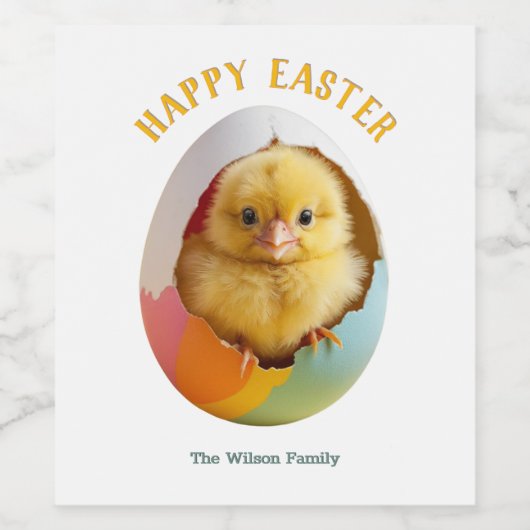 Hatching Chick farbenfrohe Ei Happy Oster Weinetikett (Einzelnes Label)