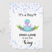 *~* Hatching Dinosaur Baby Boy Shower Einladung (Vorne/Hinten)