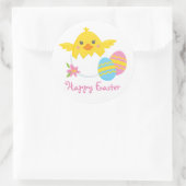 Hatching Oaster Chick Happy Osterrundkleber Runder Aufkleber (Tasche)