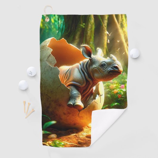 Hatching Rhino Golfhandtuch (Insitu)