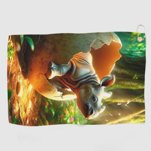 Hatching Rhino Golfhandtuch (Horizontal)