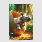 Hatching Rhino Golfhandtuch (Vorderseite)