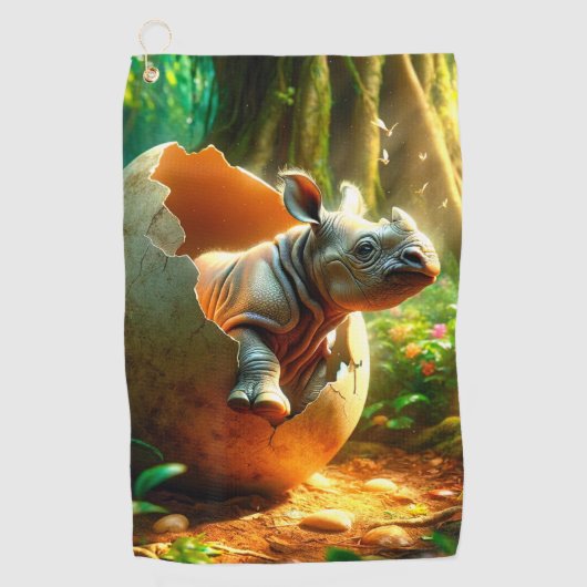 Hatching Rhino Golfhandtuch (Vorderseite)