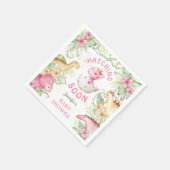 Hatching Soon Dino Girl Dinosaur Baby Shower Serviette (Ecke)