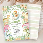 Hatching Soon Dinosaur Baby Shower Gender Neutral Einladung
