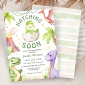Hatching Soon Dinosaur Baby Shower Gender Neutral Einladung