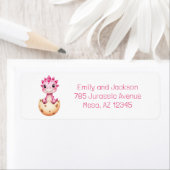 Hatching Soon Dinosaur Baby Shower Return Address (Insitu)