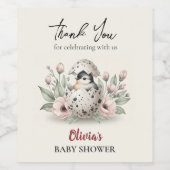 Hatching Soon Rustic Baby Chick Baby Shower Weinetikett (Einzelnes Label)