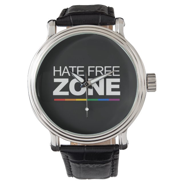 HATE FREE ZONE - .pnng Armbanduhr (Vorderseite)