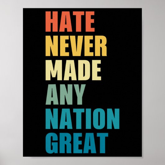 Hate hat nie eine Nation großen Anti-Trump 2020 E Poster (Vorne)
