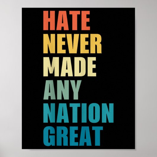 Hate hat nie eine Nation großen Anti-Trump 2020 E Poster (Vorne)
