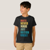 Hate hat nie eine Nation großen Anti-Trump 2020 E T-Shirt (Vorne ganz)