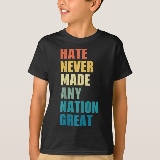 Hate hat nie eine Nation großen Anti-Trump 2020 E T-Shirt (Vorderseite)