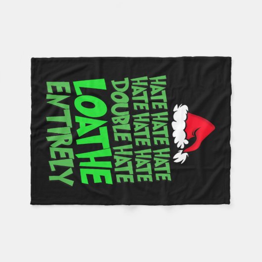 Hate Hate Double Hate Loathe ganz Spaß Christma Fleecedecke (Vorderseite (Horizontal))
