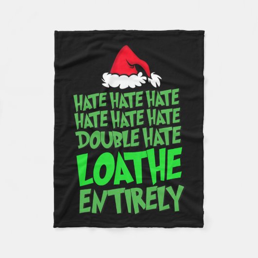 Hate Hate Double Hate Loathe ganz Spaß Christma Fleecedecke (Vorderseite)
