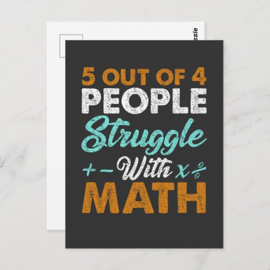 Hate Math Struggle Funny Mathematiker Jokes Postkarte (Vorne/Hinten)