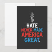 Hate Never Made America Great Patriotic Statement Einladung (Vorne/Hinten)