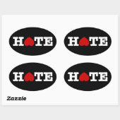 HATE OVAL STICKER (Blatt)