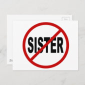 Hate Sister /No Sister Zulässige Signierung Postkarte (Vorne/Hinten)