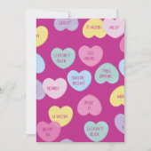 hate valentines day candy hearts einladung (Vorderseite)