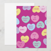 hate valentines day candy hearts einladung (Vorne/Hinten)