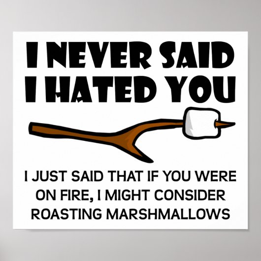 Hateful Marshmallows Funny Poster (Vorne)