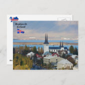 Háteigskirkja, Reykjavik, Island. Postkarte (Vorne/Hinten)