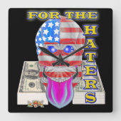 Hater Quadratische Wanduhr (Vorderseite)