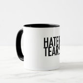 Hater zerreißt Tasse (Vorderseite Links)