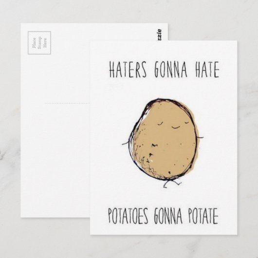Haters-get-shass-potates-get-potate.png Postkarte (Vorne/Hinten)
