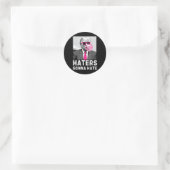 Haters Gonna Hass Funny Trump Pink Blase Gum Dona Runder Aufkleber (Tasche)